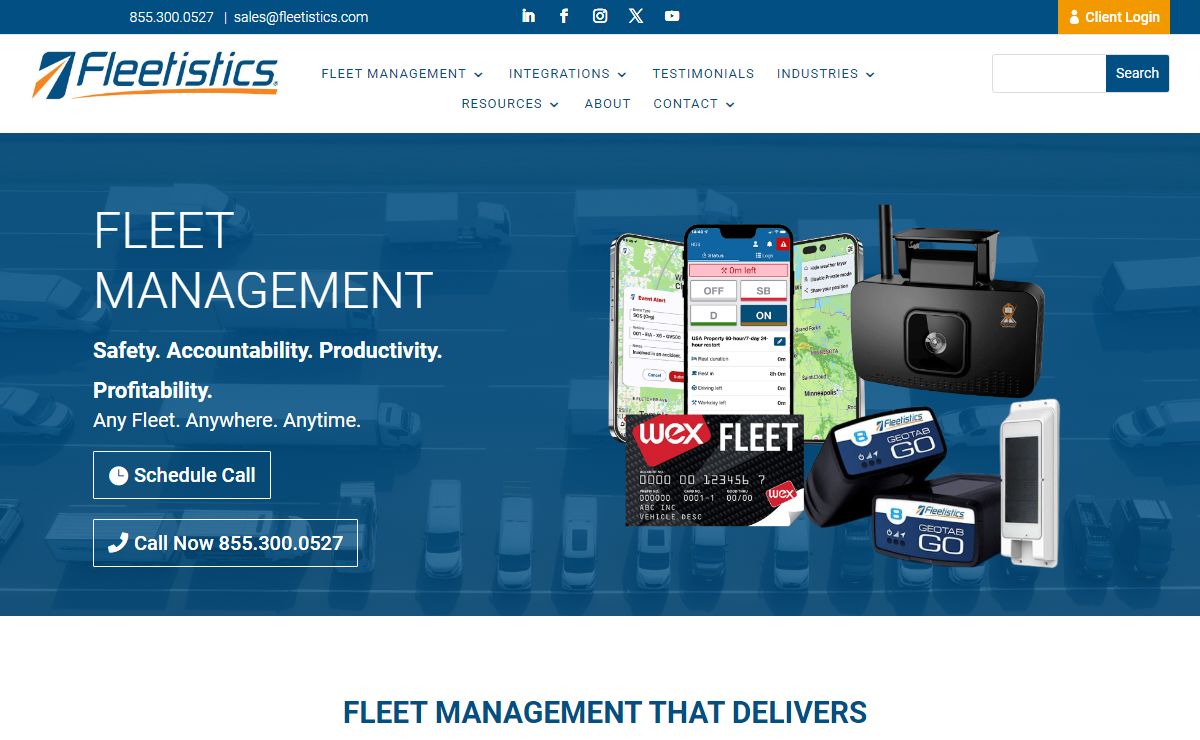 Fleetistics Fleet Management. GPS. Telematics. Dashcams. 