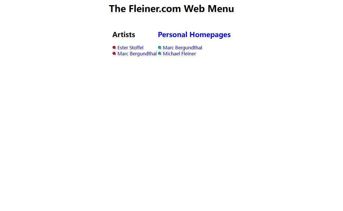 The Fleiner.com Web Menu