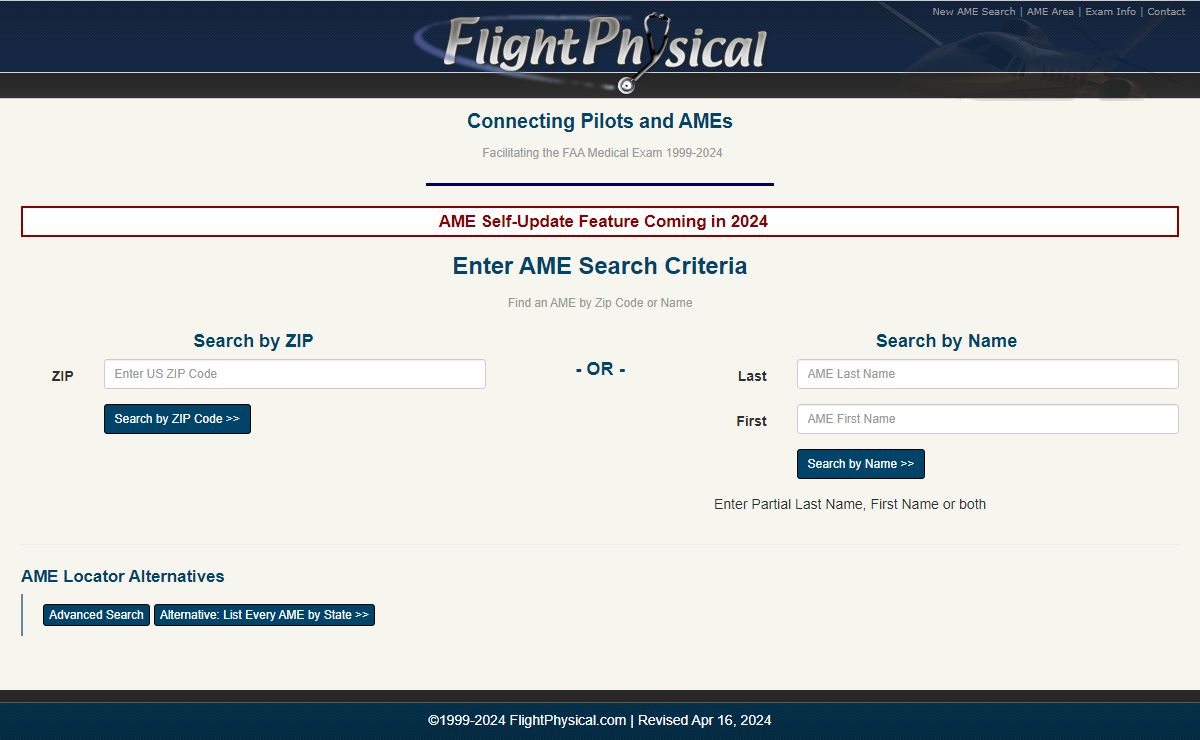FlightPhysical.com: Connecting Pilots with AMEs