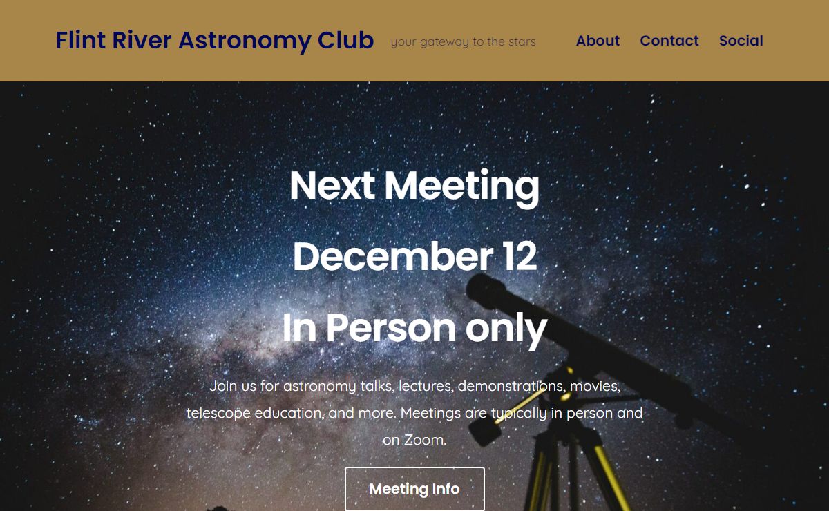Flint River Astronomy Club – your gateway to the stars