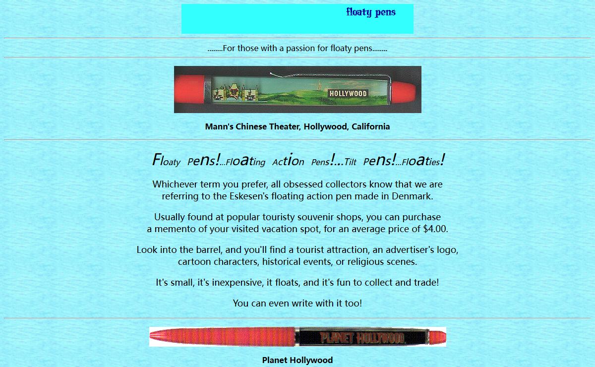 Go With The Flo-at! Float pen collection and trading list