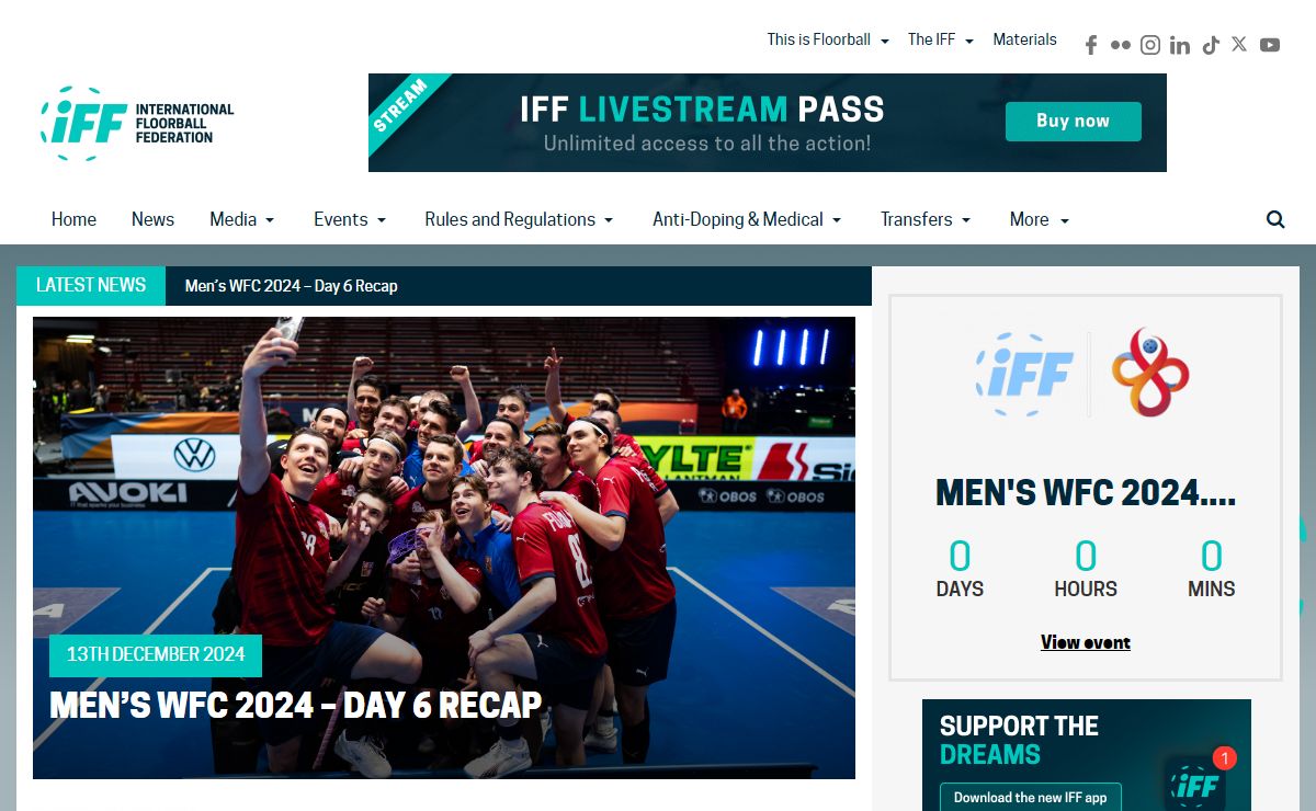 International Floorball Federation (IFF) homepage
