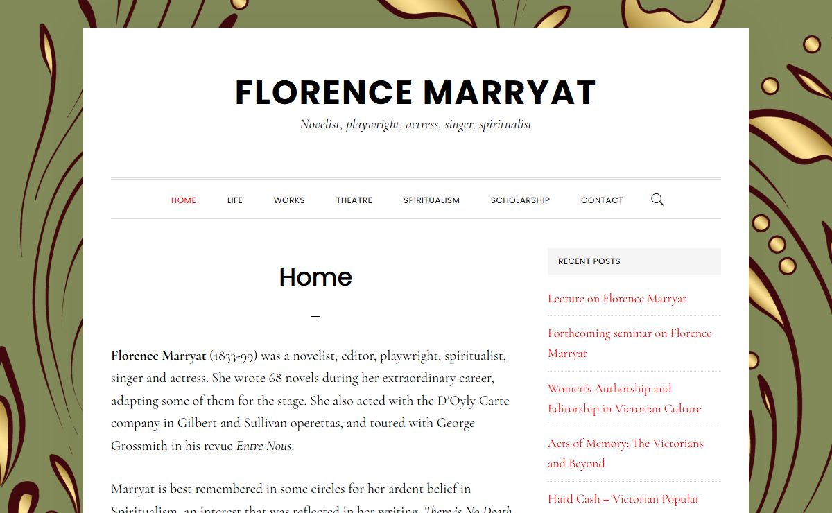 Florence Marryat – Novelist, playwright, actress, singer, spiritualist