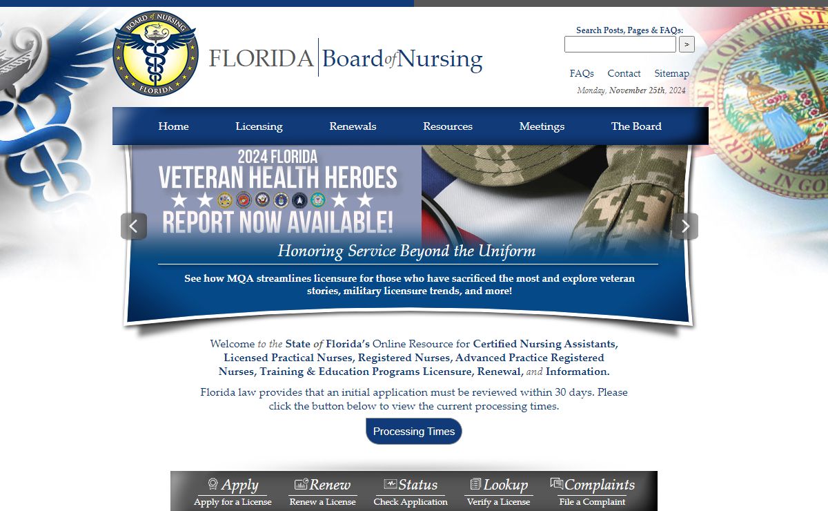 Florida Board of Nursing - Licensing, Renewals & Information