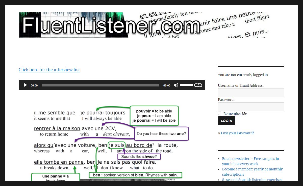 FluentListener.com – Improve your comprehension of spoken French