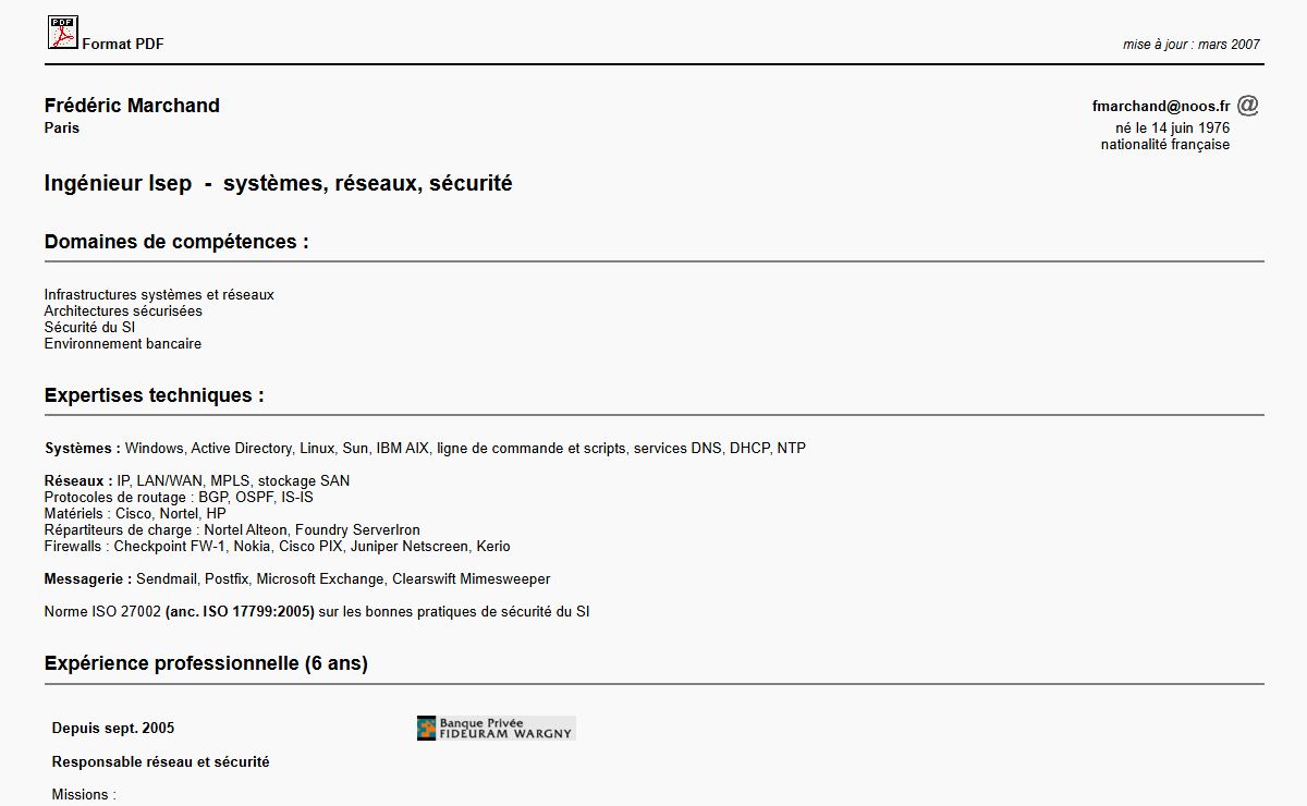Frederic Marchand - Curriculum Vitae