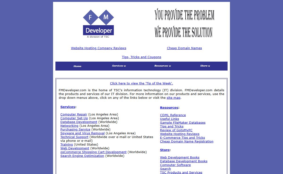 Database and Web Development, Technical Support, Purchasing Service