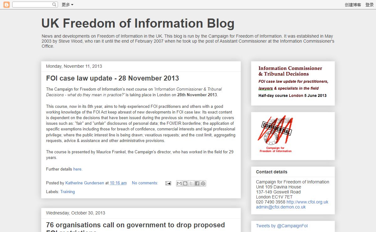 UK Freedom of Information Blog