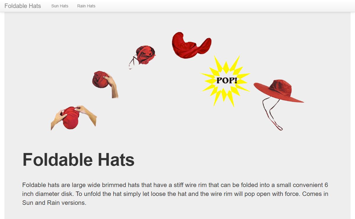 Foldable Hats, the Hats with Wire Brim that Twist and Fold