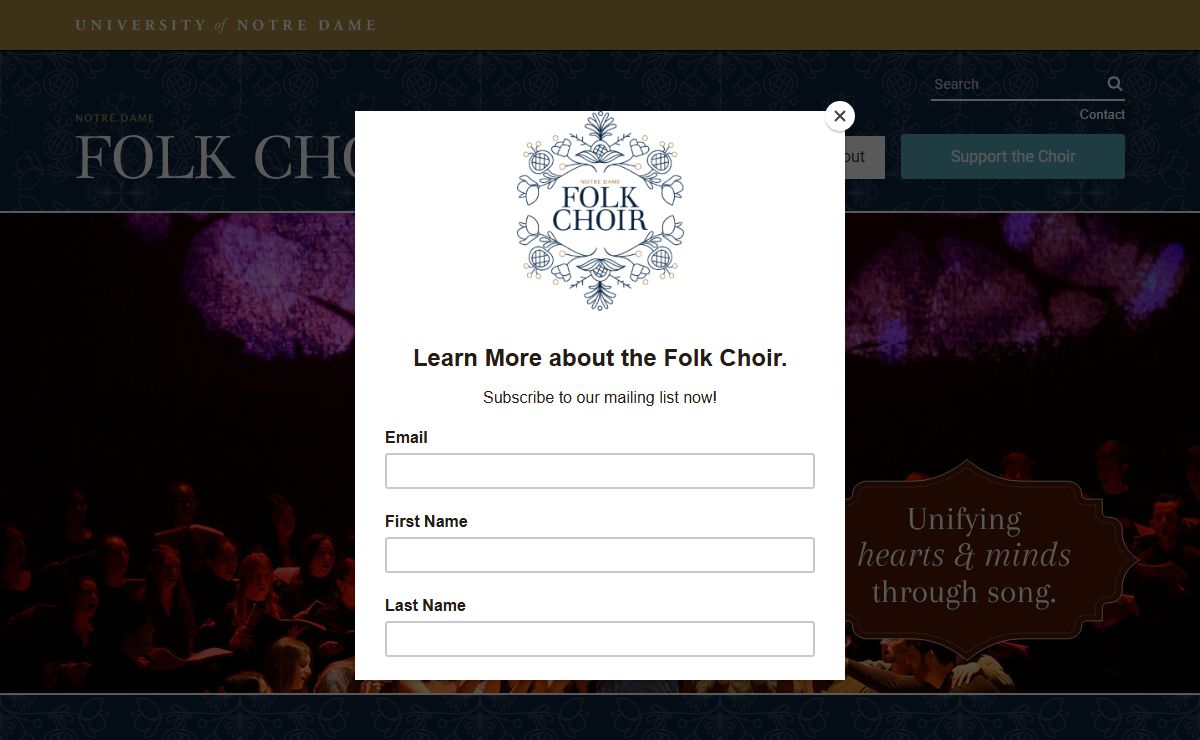 University of Notre Dame Folk Choir // University of Notre Dame