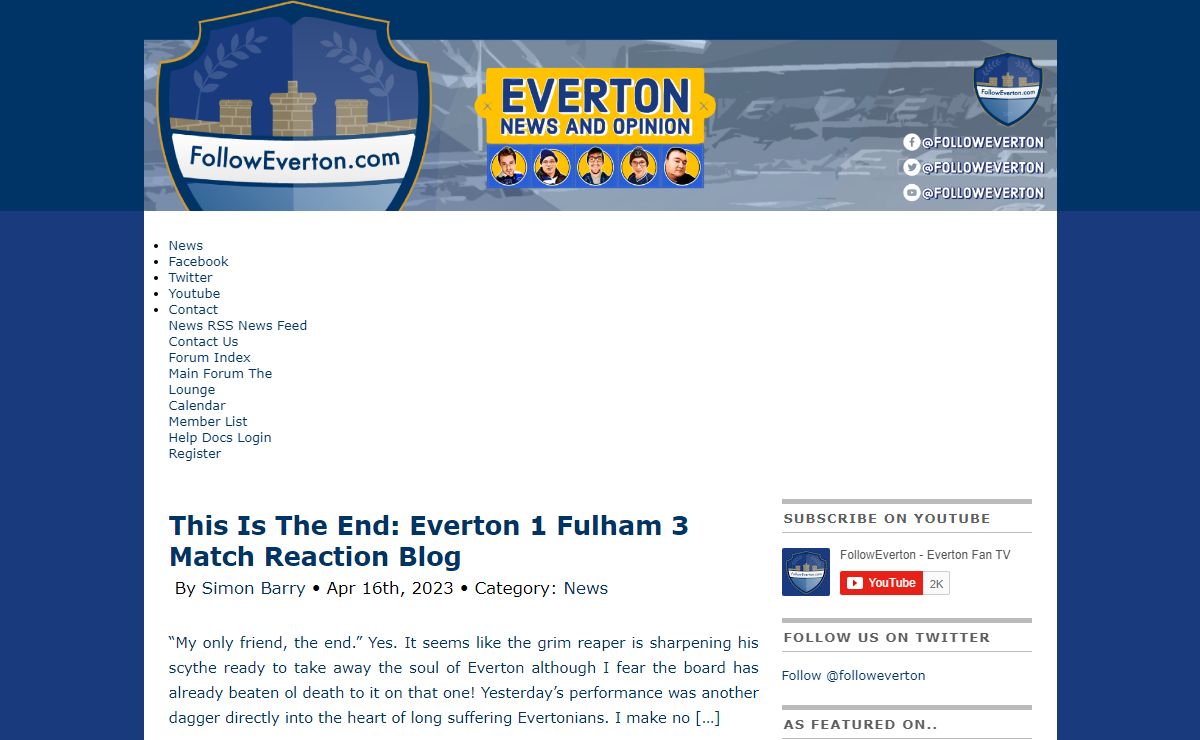 Everton News, Opinion and Everton Fan Channel - FollowEverton.com