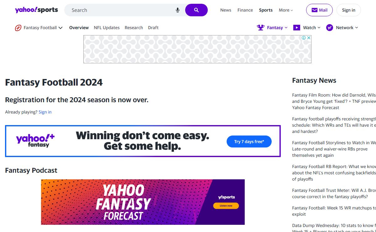 Fantasy Football 2024: Create or Join a League, Rankings, Analysis & More | Fantasy Football | Yahoo! Sports