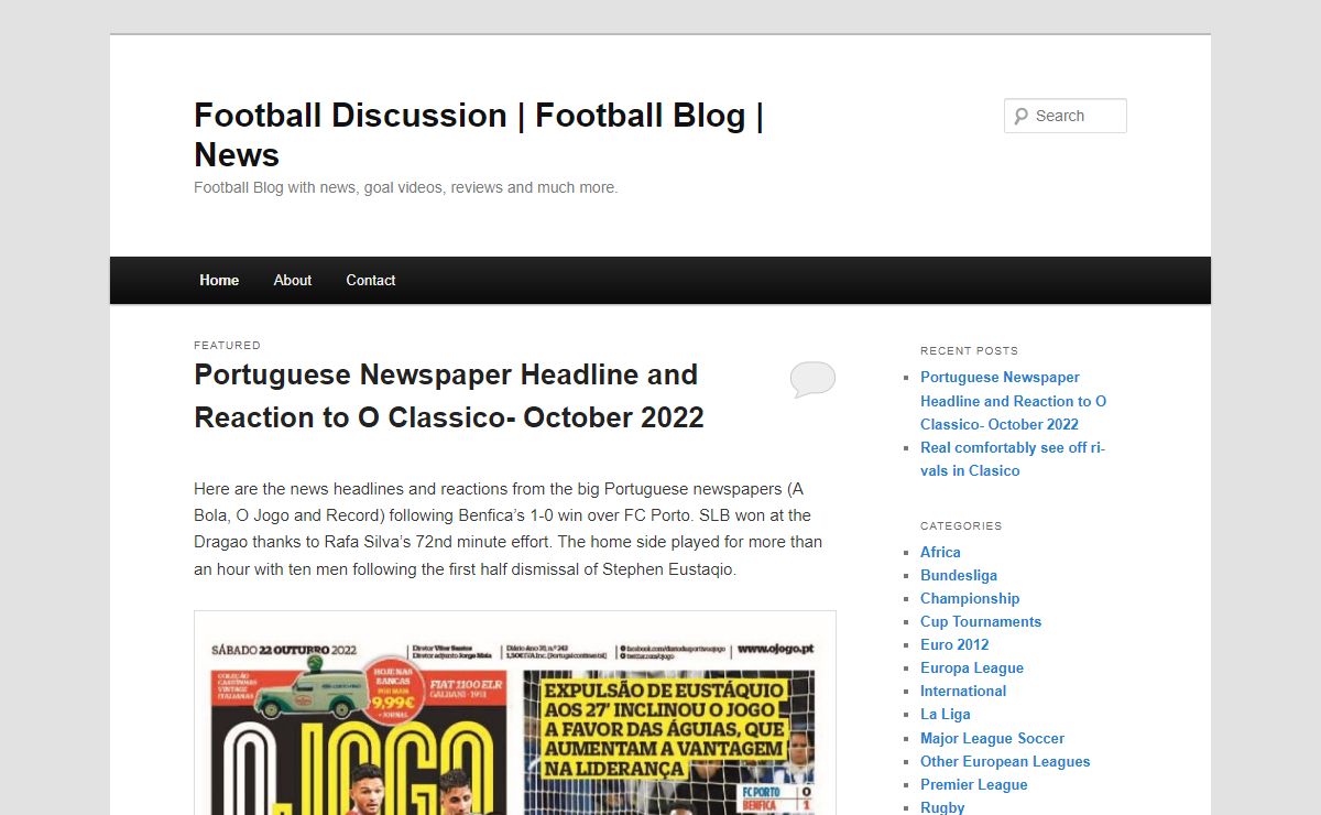 Football Discussion | Football Blog | News | Football Blog with news, goal videos, reviews and much more.