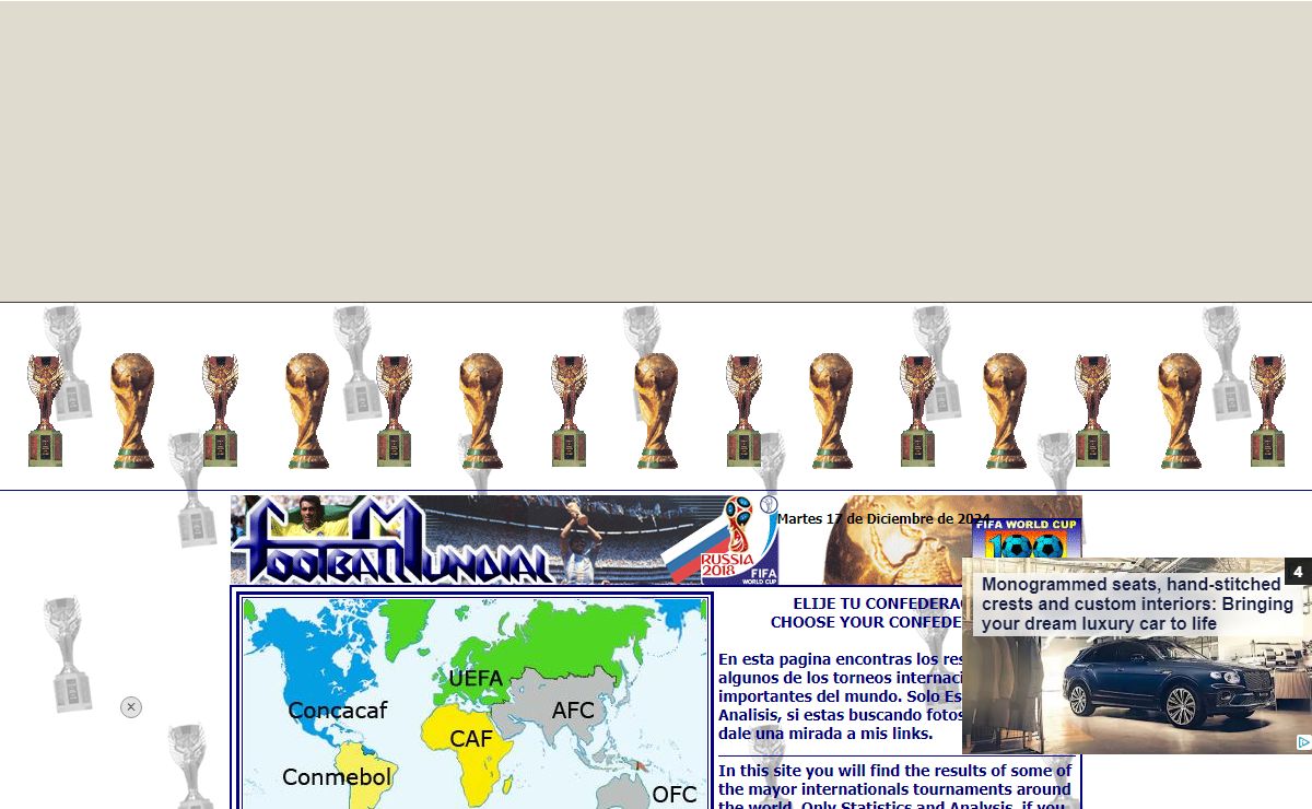 Todos los resultados - All the results of the mayor tournaments
