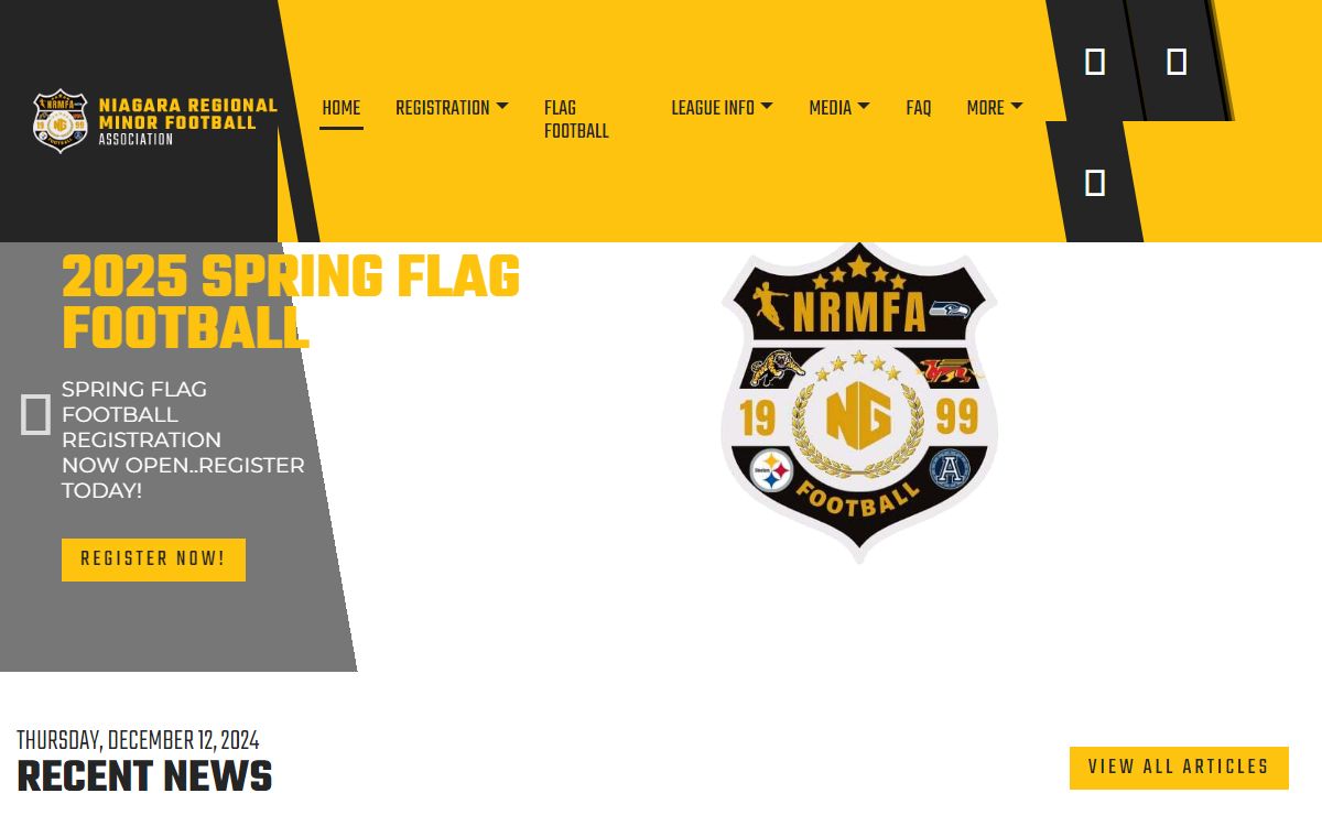 Niagara Regional Minor Football Association Serving Niagara since 1999