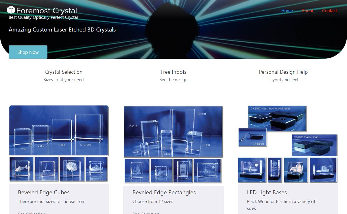 Foremost Crystal – Custom Laser Etched Crystal