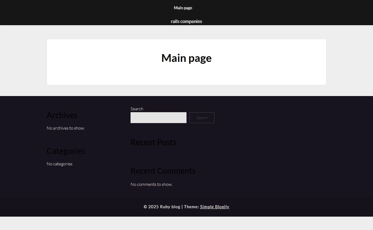 Main page - Ruby blog