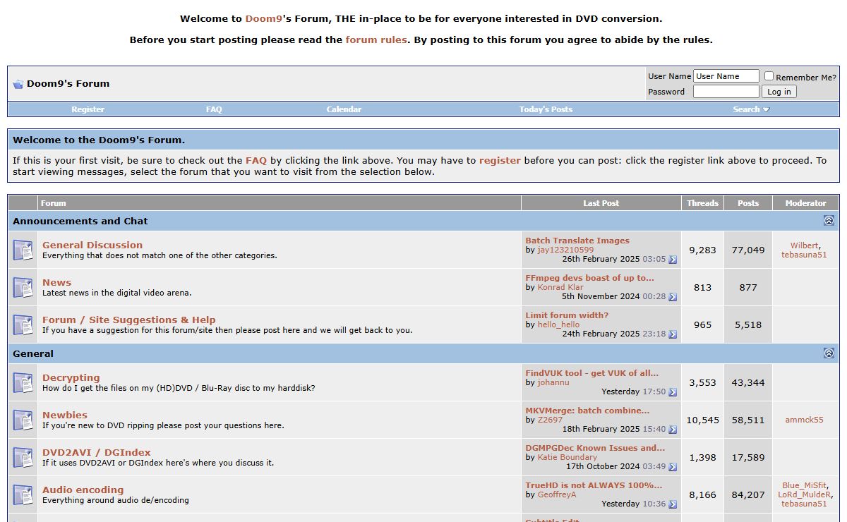 Doom9's Forum - Powered by vBulletin