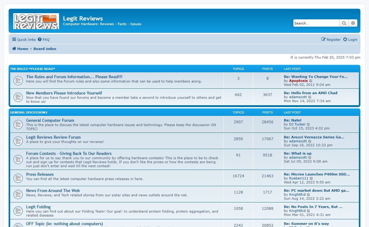 Legit Reviews - Index page