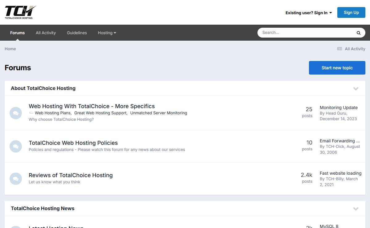 Forums - TotalChoice Hosting Forums
