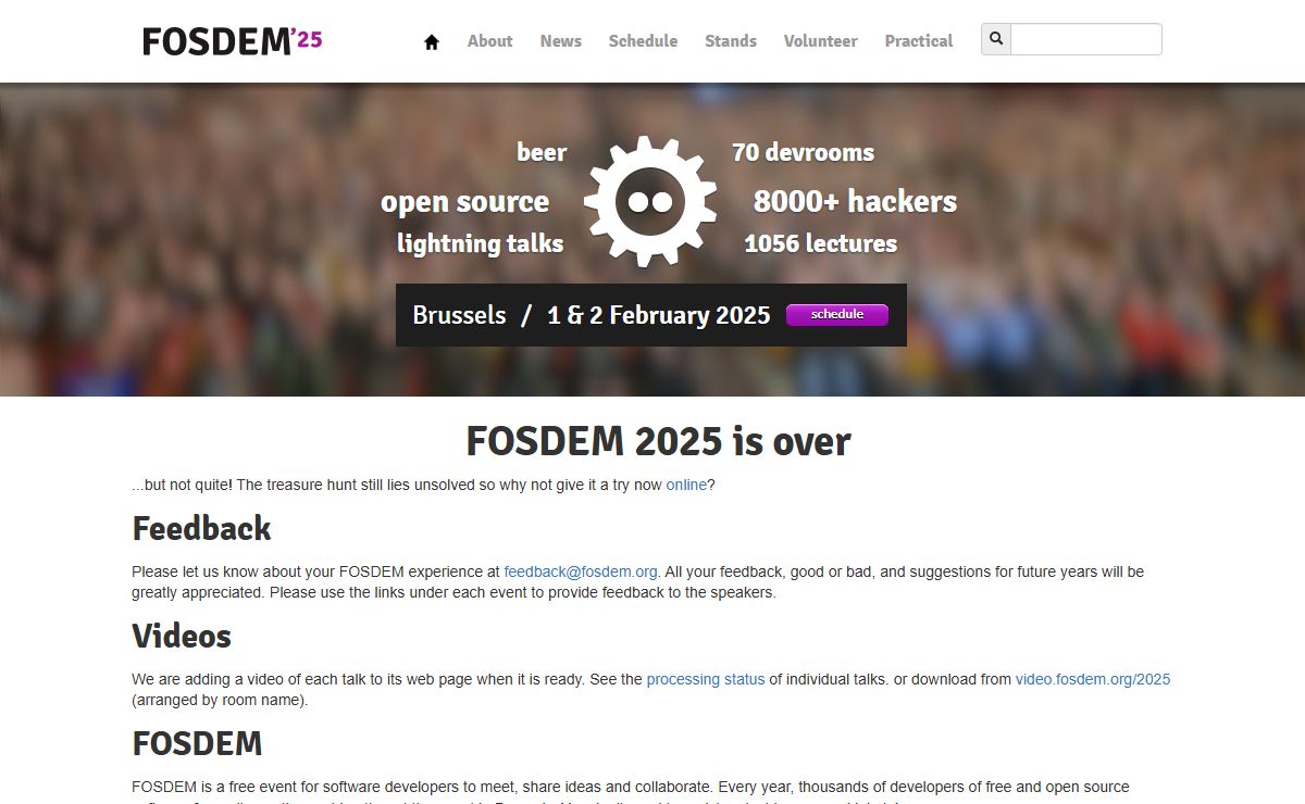 FOSDEM 2025 - Home