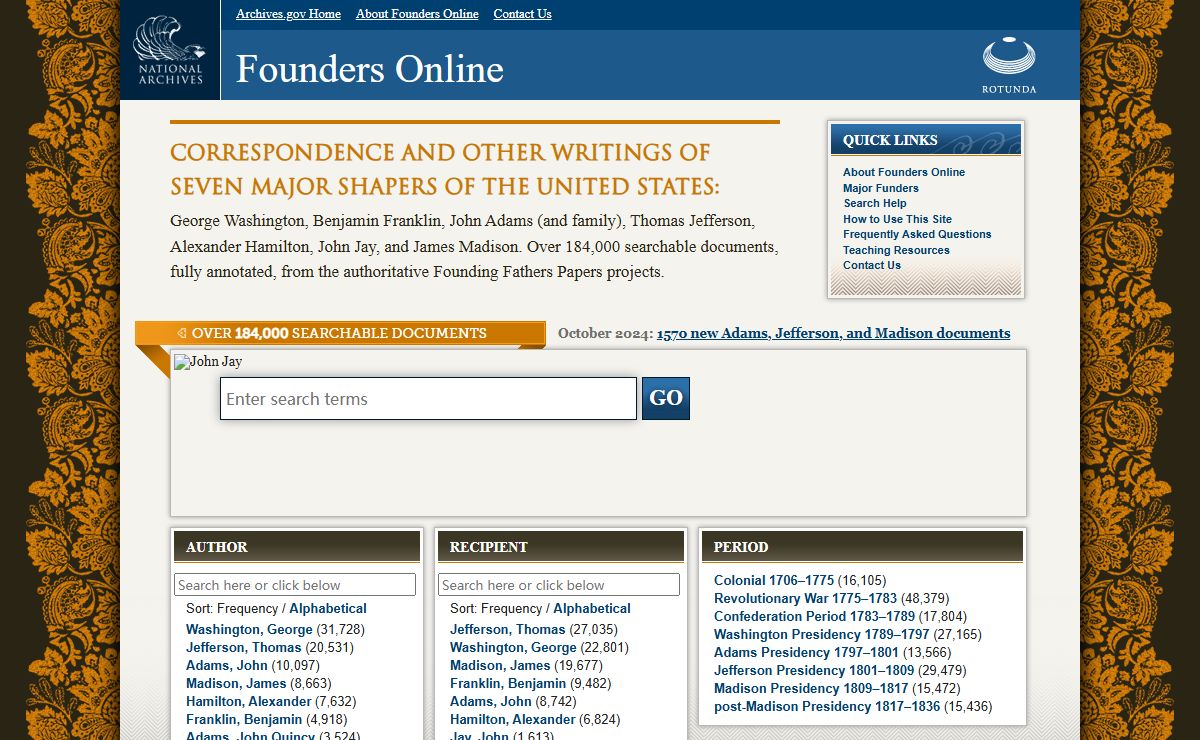 Founders Online: Home