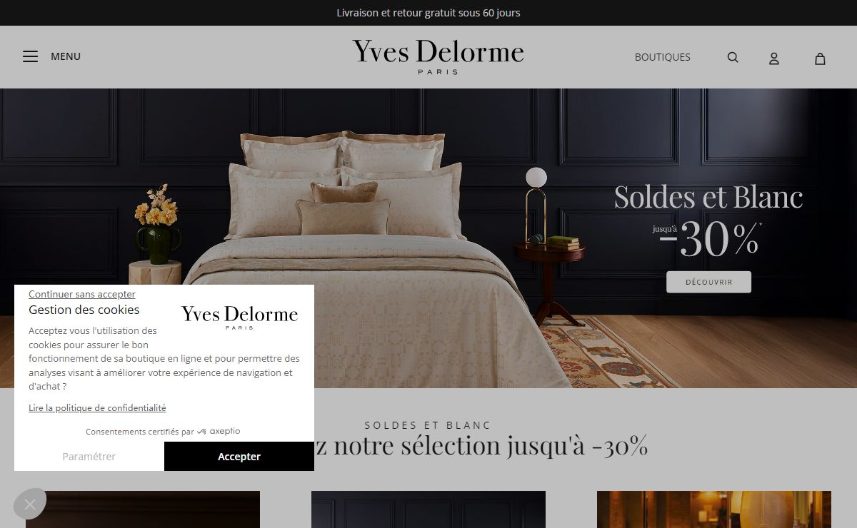 Yves Delorme - Linge de maison de luxe, linge de lit & bain haut de gamme