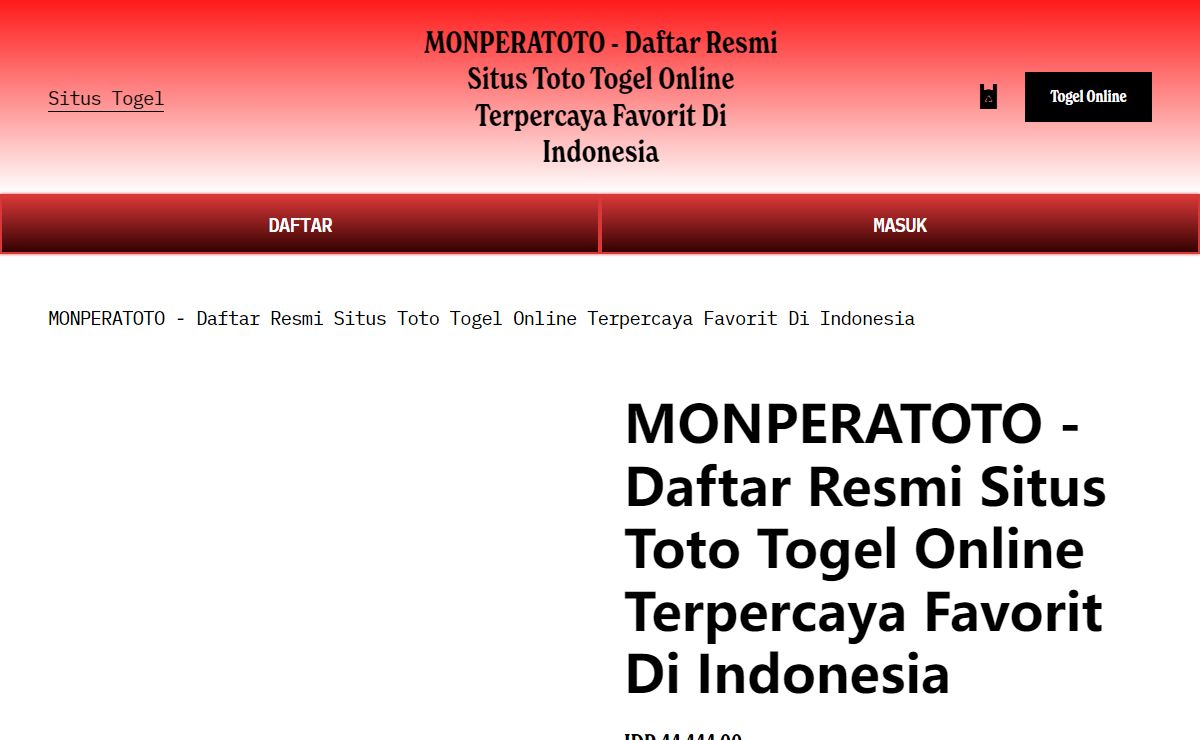 MONPERATOTO - Daftar Resmi Situs Toto Togel Online Terpercaya Favorit Di Indonesia