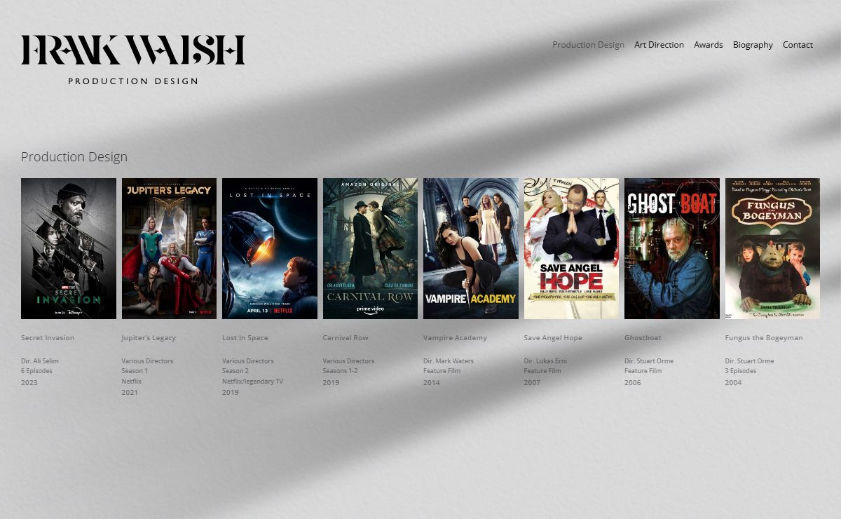 Frank Walsh | Production Designer