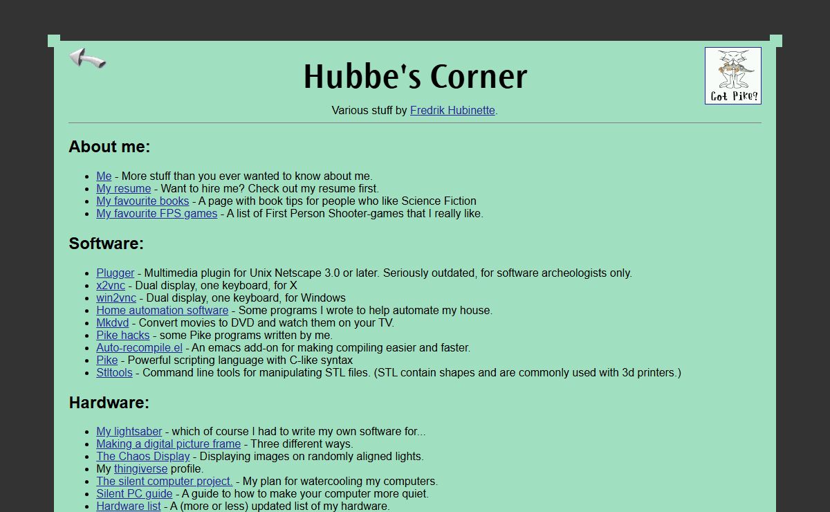 Hubbe's Corner