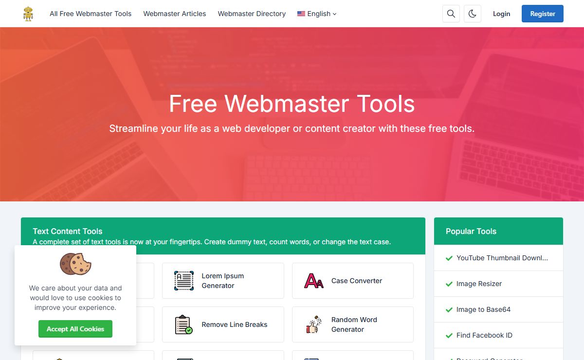 Free Online Web Tools - Free Webmaster Tools