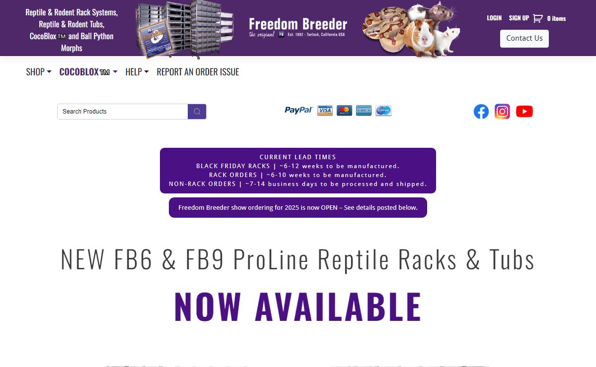 Freedom Breeder Rodent & Reptile Rack Systems - Ball Pythons