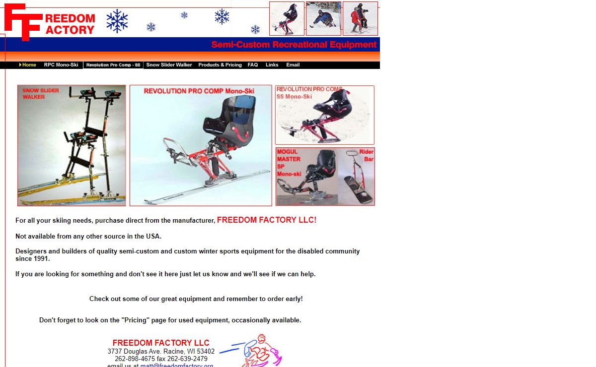 Freedom Factory, Semi-Custom Recreational Equipment