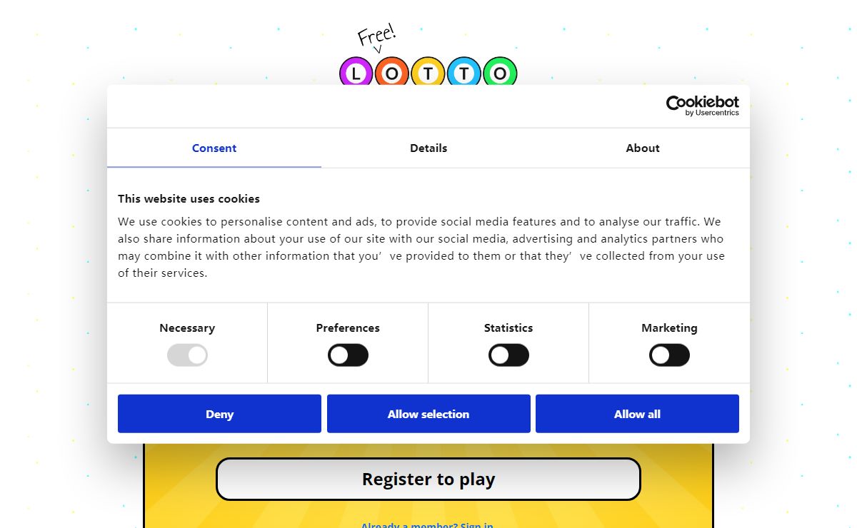 FreeLotto - A daily sweepstakes site |