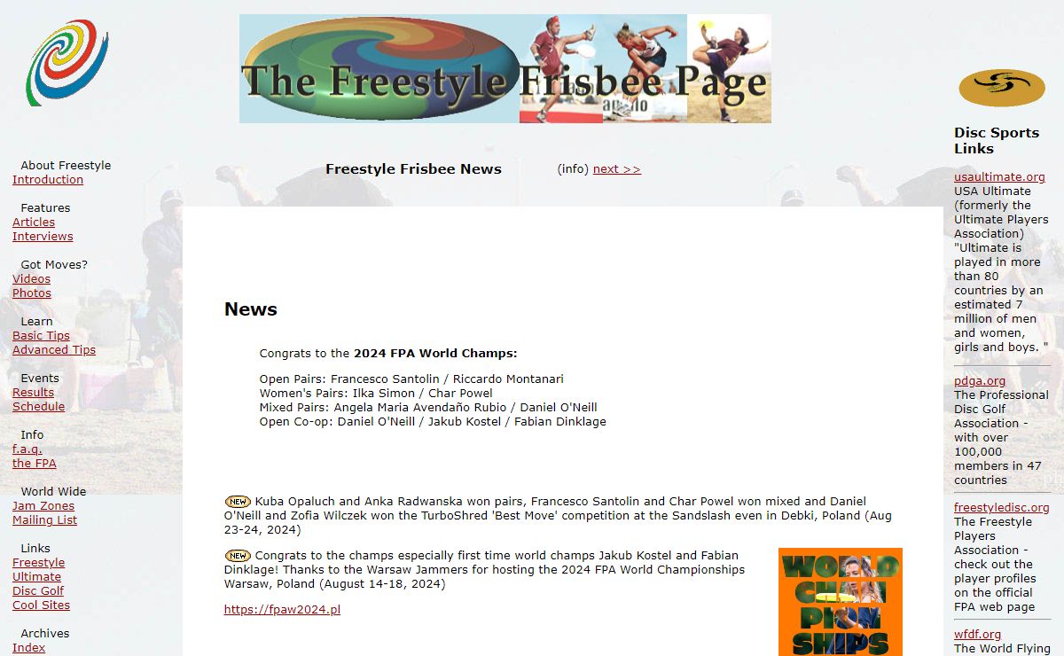 The Freestyle Frisbee Page