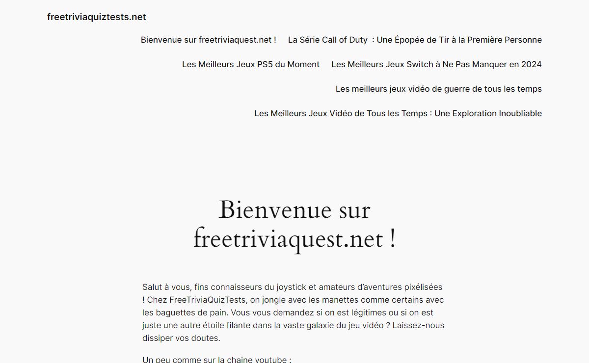 freetriviaquiztests.net – Votre site expert en JV