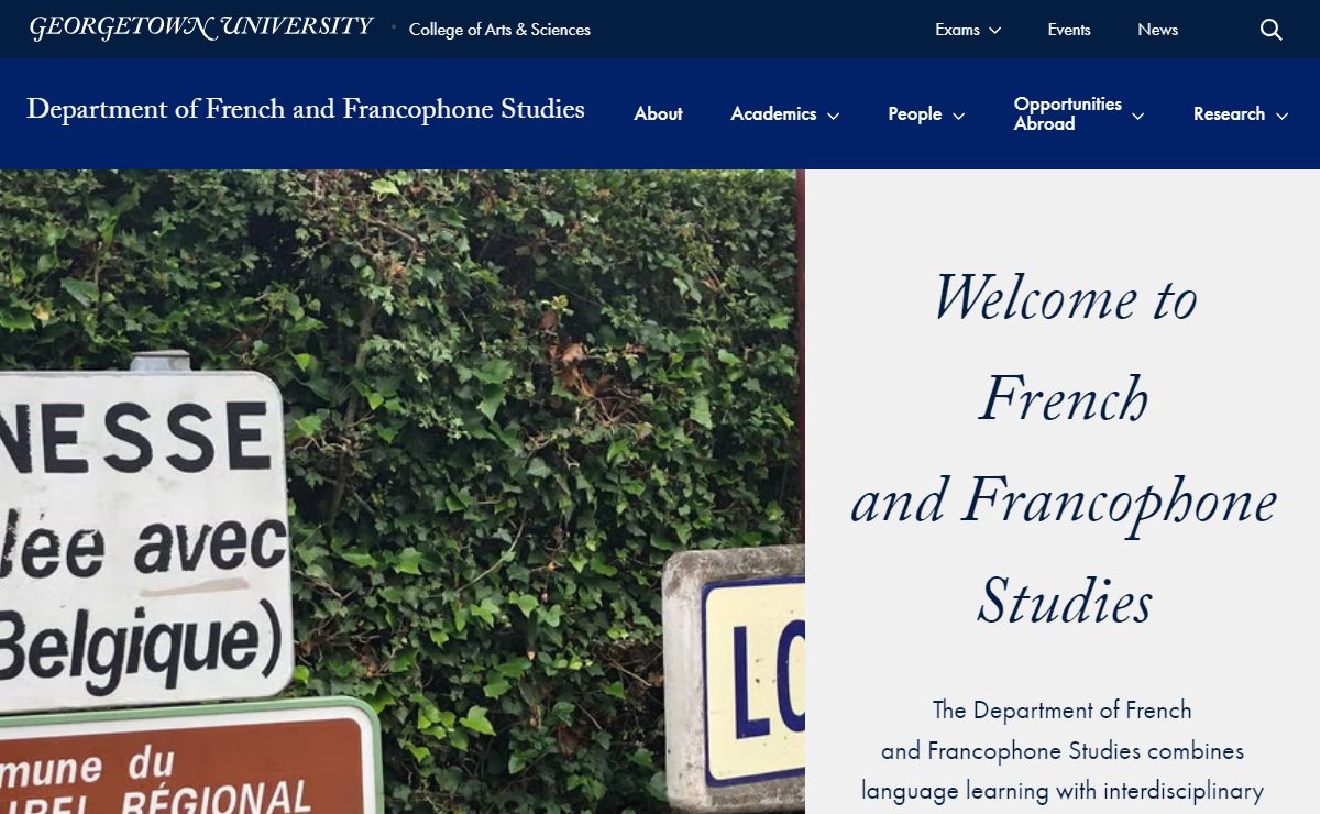 Department of French and Francophone Studies | Georgetown University