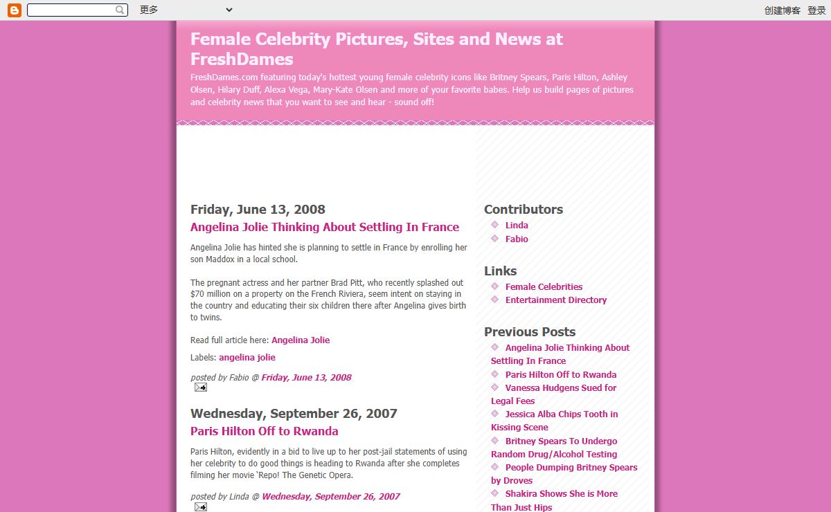 Female Celebrity Pictures, Sites and News at FreshDames