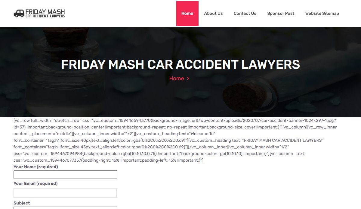 FRIDAY MASH CAR ACCIDENT LAWYERS