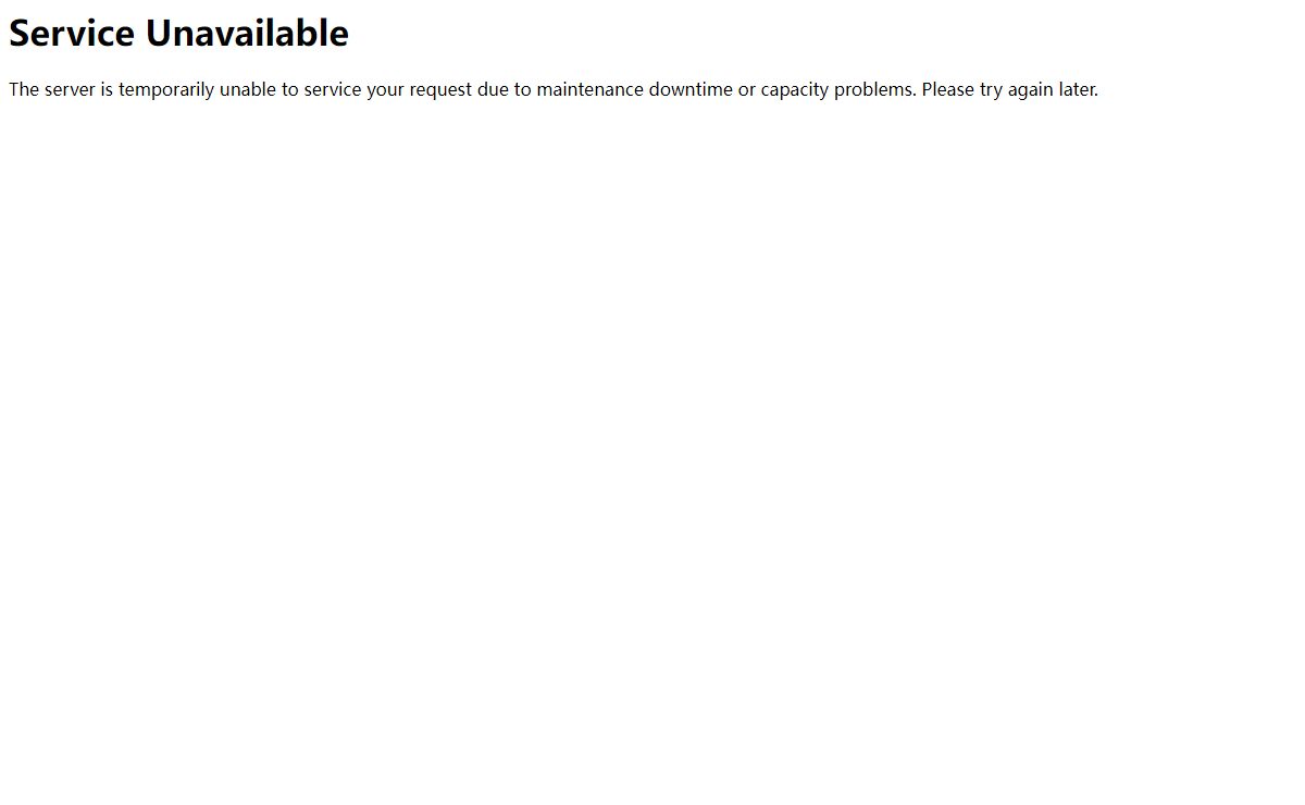 503 Service Unavailable