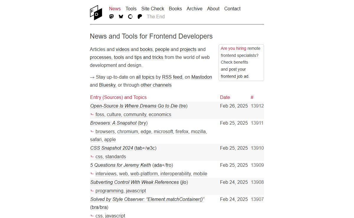 News and Tools for Frontend Developers · Frontend Dogma