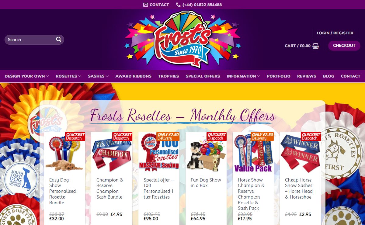 Frosts Rosettes - Rosettes, Sashes & Award Ribbons Manufacturer