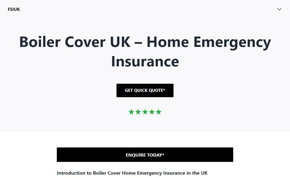 Boiler Cover UK - Home Emergency Insurance