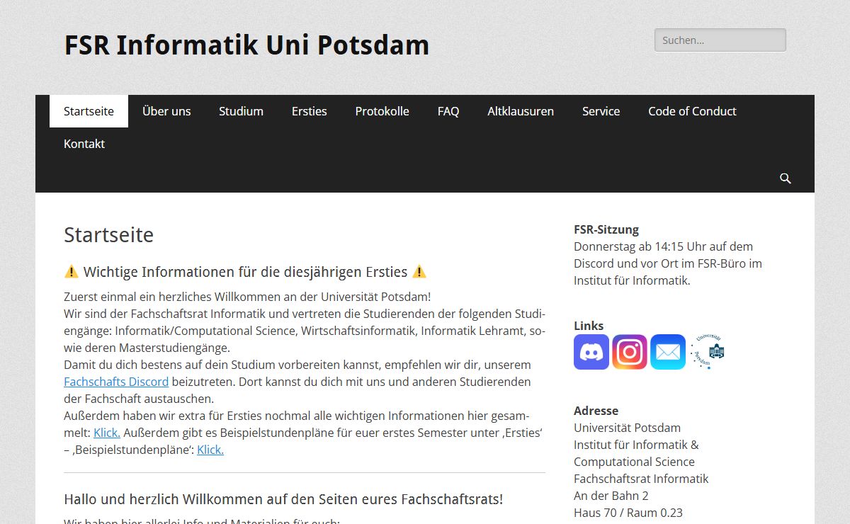 FSR Informatik Uni Potsdam