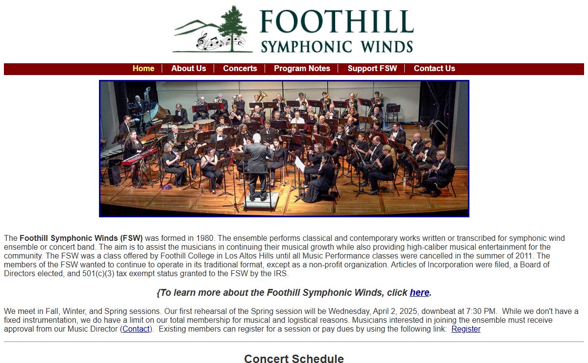 Foothill Symphonic Winds - Home Page