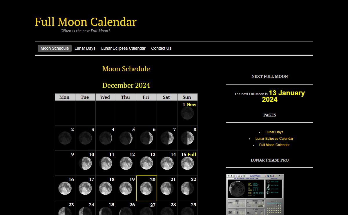 Full Moon Calendar - When Is The Next Full Moon?