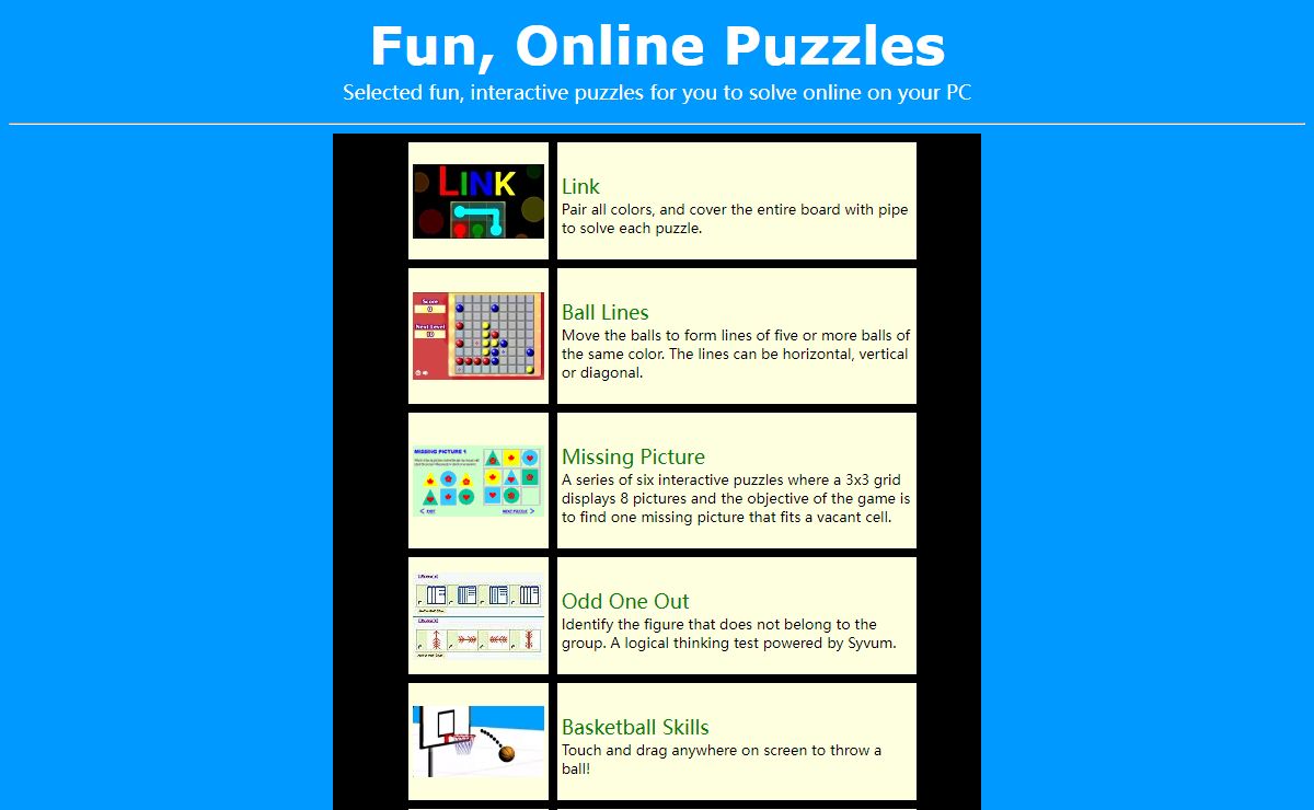 Fun, Online Puzzles