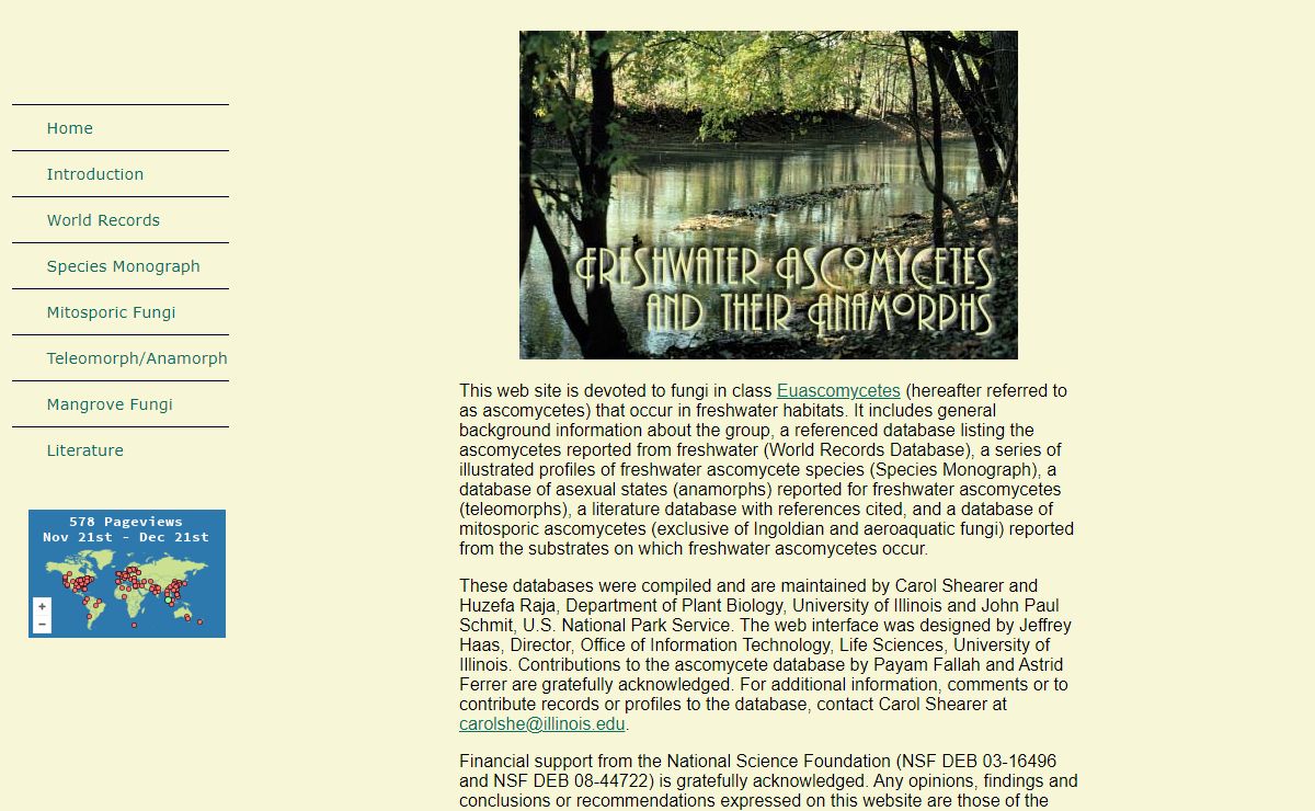 Freshwater Ascomycete Database