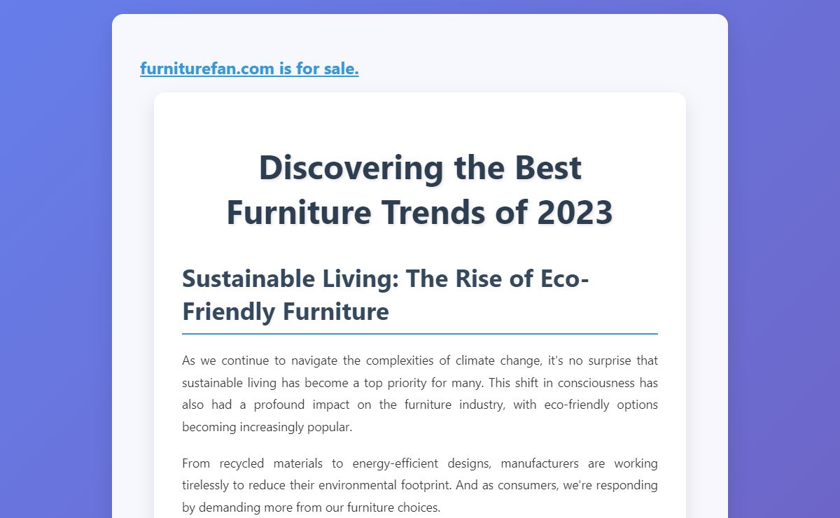 Discovering the Best Furniture Trends of 2023