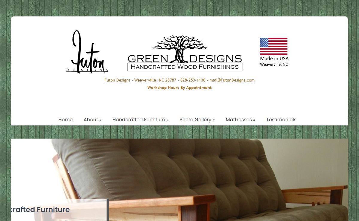 Futon Designs – Organic handcrafted wood furnishings that are creative, unique and healthy.